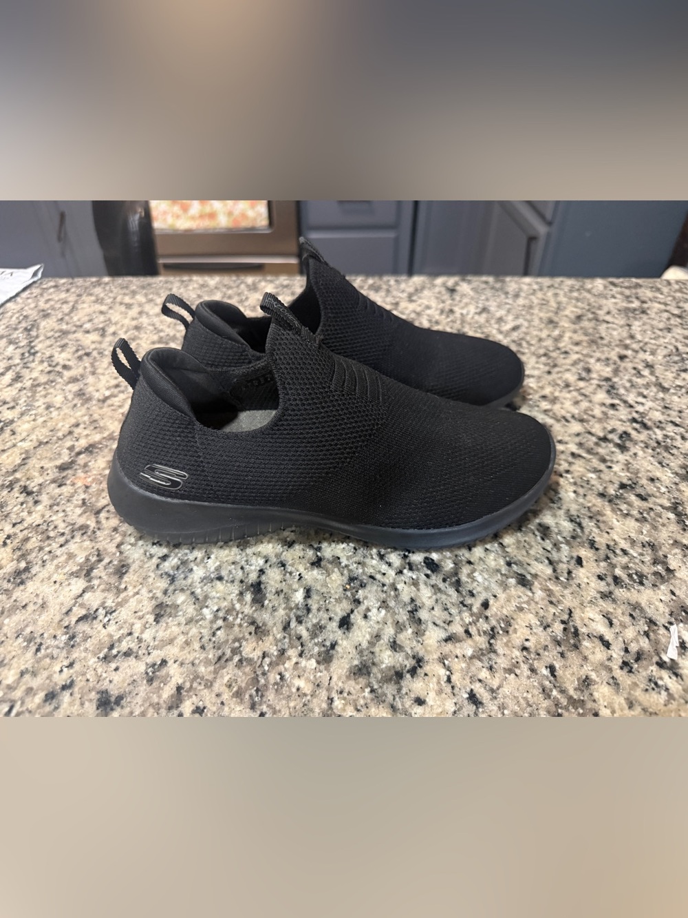 Skechers Men's All-Black Slip-On Knit Sneakers